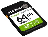 Kingston 64GB Canvas Select Plus UHS-1 U1 V10 SDXC memóriakártya
