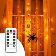 PÓKHÁLÓ FÉNYFÜGGÖNY PÓKKAL, 60 DB LED, USB