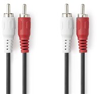 Nedis CAGL24200BK15 sztereo audio kábel, 2 X RCA dugó - 2 X RCA dugó, hossz 1.5m