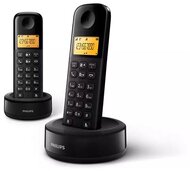 PHILIPS D160 DUO telefon készülék (vezeték nélküli, 2 kézibeszélő, kijelző, DECT) FEKETE