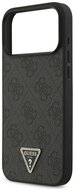GUESS LEATHER 4G TRIANGLE STRASS MAGSAFE szilikon telefonvédő (bőr hatású hátlap, MagSafe) FEKETE Apple iPhone 17 Pro Max