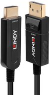LINDY Kábel Optikai DisplayPort 1.2 HDMI - DP, 4K@60Hz, 18G, M/M, 10m, fekete