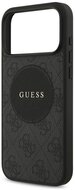 GUESS 4G CIRCLE CLASSIC LOGO szilikon telefonvédő (ütésállóság, textil hátlap, MagSafe) FEKETE Apple iPhone 17 Pro Max