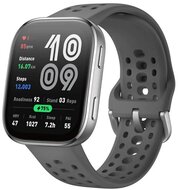 AMAZFIT Bip 6 okosóra (aktivitásmérő, szilikon szíj, BioTracker, GPS, IP68 vízálló) SÖTÉTSZÜRKE