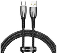 BASEUS GLIMMER adatkábel (USB - Type-C, 6A, 100W, gyorstöltő, 100cm, törésgátló) FEKETE