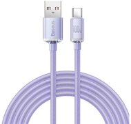BASEUS CRYSTAL SHINE adatkábel (USB - Type-C, 100W, PD gyorstöltő, 200cm, cipőfűző) LILA