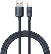 BASEUS CRYSTAL SHINE adatkábel (USB - Type-C, 100W, PD gyorstöltő, 200cm, cipőfűző) FEKETE