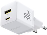 BASEUS PALM hálózati töltő USB+Type-C aljzat (30W, PD gyorstöltő 3.0) FEHÉR