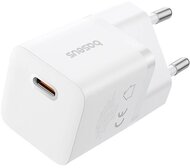 BASEUS GaN5 MINI 1C hálózati töltő Type-C aljzat (25W, PD gyorstöltő, GaN) FEHÉR