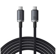 BASEUS CRYSTAL SHINE adatkábel (Type-C - Type-C, 100W, PD gyorstöltő 150cm, cipőfűző) FEKETE