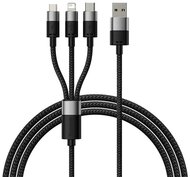 BASEUS STARSPEED adatkábel 3in1 (USB - Type-C/lightning/microUSB, 3.5A, PD gyorstöltő, 60cm) FEKETE
