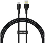 BASEUS FLASH 2 adatkábel (USB - Type-C, 100W, PD gyorstöltő, 100cm, törésgátló, cipőfűző) FEKETE