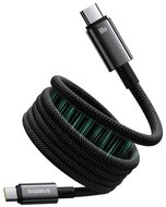 BASEUS TUNGSTEN GOLD MAGNETIC adatkábel (Type-C - Type-C, 100W, PD gyorstöltő, 100cm, mágneses, törésgátló) FEKETE