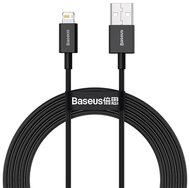 BASEUS SUPERIOR adatkábel (USB - lightning, 2.4A, PD gyorstöltő, 200cm, törésgátló) FEKETE
