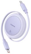 BASEUS FREE2PULL MINI adatkábel (Type-C - Type-C, 60W, PD gyorstöltő, 100cm, csévélhető) LILA