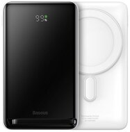BASEUS MAGNETIC vésztöltő Type-C aljzat (10000mAh, 20W, wireless, PD gyorstöltő, MagSafe) FEHÉR