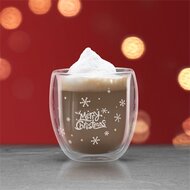 Family Christmas 57176E karácsonyi, duplafalú üvegpohár, 300 ml