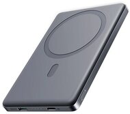 JOYROOM vésztöltő Type-C aljzat (5000mAh, 20W, PD gyorstöltő, wireless, MagSafe, LED jelzés) SÖTÉTSZÜRKE