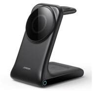JOYROOM asztali töltőállvány 3in1 (15W, wireless, gyorstöltő, MagSafe, Airpods, Apple Watch töltő) FEKETE