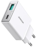 JOYROOM hálózati töltő USB+Type-C aljzat (20W, PD gyorstöltő 3.0, vékony) FEHÉR