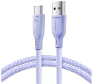 JOYROOM adatkábel (USB - Type-C, 100W, gyorstöltő, 100cm, cipőfüző) LILA