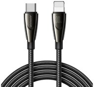 JOYROOM PIONEER adatkábel (Type-C - lightning, 30W, 120cm, gyorstöltő, cipőfüző) FEKETE