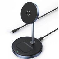 UGREEN CD317 asztali töltő 2in1 (7.5W, gyorstöltő, wireless, MagSafe, Apple Airpods töltő, Qi2) FEKETE