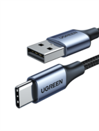 UGREEN Kábel USB 2.0 USB-A - USB-C, Gyorstöltő, 480 Mbps, 18W, 3A, M/M, 1m, fekete