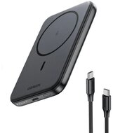 UGREEN Power Bank hordozható töltő, mágneses, vezeték nélküli töltés, 10000mAh, 15W vezeték nélkül, 20W kábellel, szürke