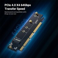 UGREEN Bővítőkártya PCIe 4.0(16×) - M.2 NVMe, SSD, fekete