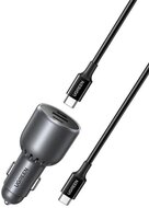 UGREEN Szivargyújtós autós gyorstöltő, 3 port, 2x USB-C, 1x USB-A, PD, 130W, szürke