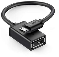 UGREEN Adapter USB 2.0 USB-A - Micro USB, OTG, M/F, 0,12m, fekete