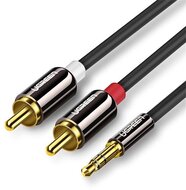 UGREEN Kábel 3.5mm Jack - 2 RCA, M/M/M, 3m, szürke