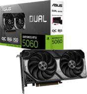 ASUS Video Card NVidia Dual GeForce RTX 5060 OC Edition 8GB GDDR7 (DUAL-RTX5060-O8G) VGA, PCIe 5.0, 1xHDMI 2.1b, 3xDisplayPort 2.1b