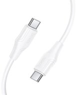 HOCO X124 adatkábel (Type-C - Type-C, 60W, gyorstöltő, 100cm) FEHÉR