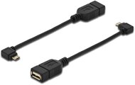 Assmann OTG USB 2.0 microUSB-B átalakító kábel 0.2m - Fekete