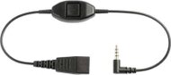 Jabra QD cord to 3.5 mm jack. With in-line call-answering; for Alcatel 8er and 9