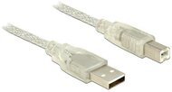Delock USB-A 2.0 M - USB-B 2.0 M Adapterkábel 3m Áttetsző