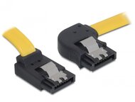 Delock SATA sárga, jobb/felfele csatl. (fémlappal), 30 cm-es összekötő kábel
