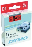 DYMO címke LM D1 alap 12mm fekete betű / piros alap