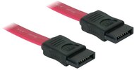 Delock SATA piros, egyenes/egyenes csatl., 30 cm-es összekötő kábel