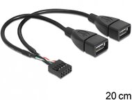 Delock USB 2.0 A típus, 2 x anya - pin fejes kábel