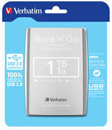 Verbatim 1.0TB Store 'n' Go USB 3.0 Portable Hard Drive - Ezüst