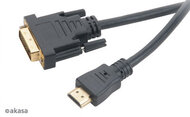 Akasa DVI-D M - HDMI M Adapterkábel 2m Fekete