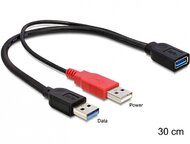 Delock 83176 USB 3.0-A anya > USB 3.0-A apa + USB 2.0-A apa kábel - 30cm