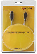 Delock FireWire cable 1.0m 9p/4p
