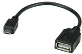 VALUE Kábel USB 2.0 OTG kábel 0,15m
