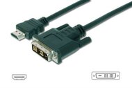 Assmann HDMI M - DVI-D (18+1) M Adapterkábel Fekte 2m