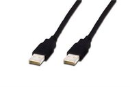 Assmann USB 2.0 HighSpeed Male to Male 1 méteres fekete hosszabító kábel