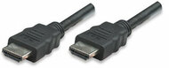 Manhattan monitor kábel, HDMI/HDMI 1.4, Ethernet, 10m, fekete, nikkelezett csat